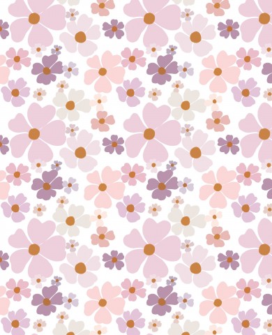 SoftShell pink and purple flowers on white background