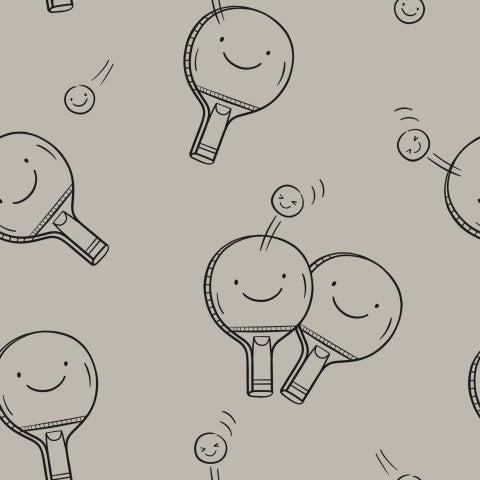  Palline da ping pong in cotone satinato e faccine sorridenti
