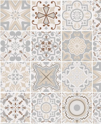Jersey Traditional Spanish Floral Mixed Tiles