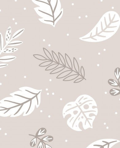 Jersey Tropical Leaves beige