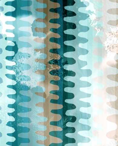 Wasserdichter Stoff Turquoise Artistic Water Waves