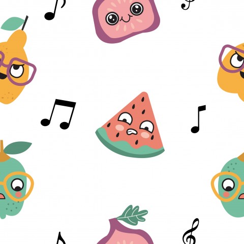 Jersey Tutti frutti cheerful summer fruits