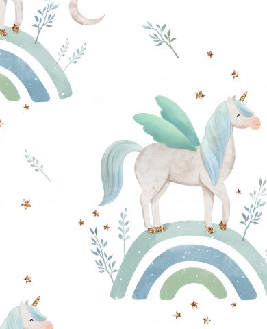 Jersey Unicorn on rainbow mint maxi
