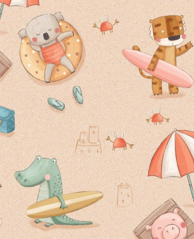 French terry vanilla color on a beach day
