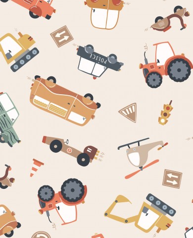 Wasserdichter Stoff Vehicles tossed beige