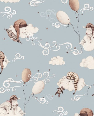 Musselin Wolken, Vögeln und Luftballons