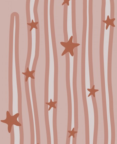 Jersey vertical beige stripes and stars
