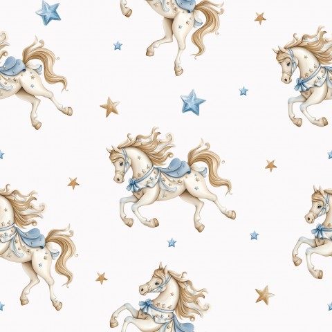 Jersey Vintage Blue Horses