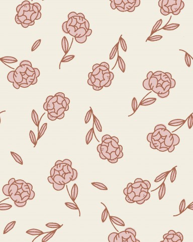 Jersey vintage rose flowers in pink