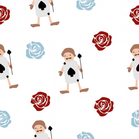 Canvas Baumwolle Spielkarten und Rosen