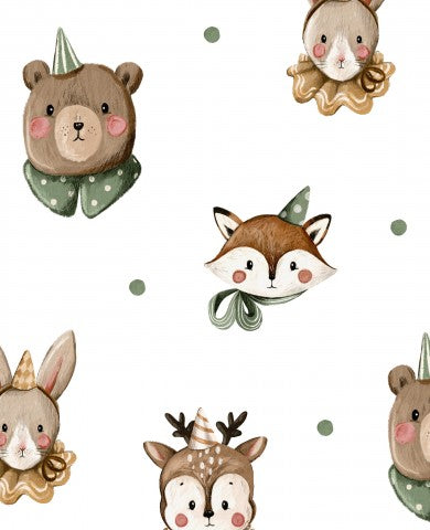 Jersey Forest Animals 2 white
