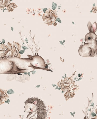 Jersey forest animals beige 30x30cm