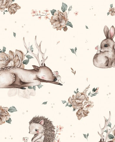 Jersey forest animals cream 30x30cm