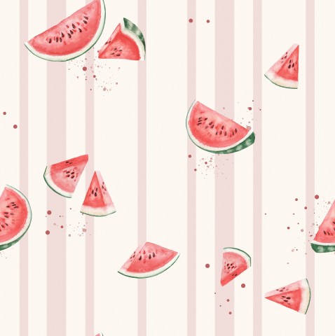 Jersey Watermelon Cream Stripes
