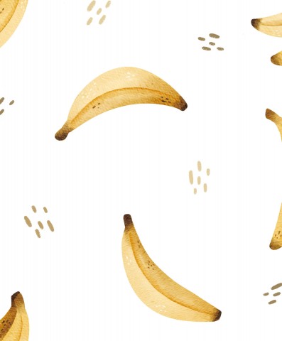 Muslin Watercolor Fruit Bananas on white