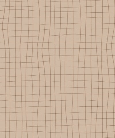 Waterproof fabric Wavy grid beige brown