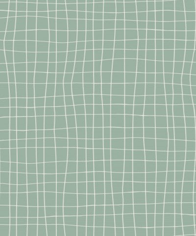 Wasserdichter Stoff Wavy grid green white