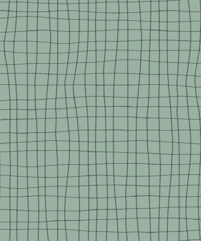 Musselin Wavy grid green