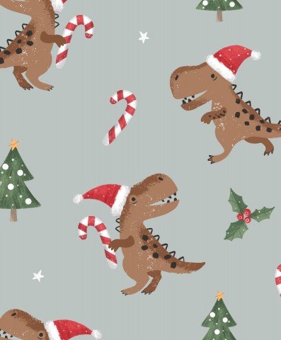  Jersey julemønster med T-Rex og slikkepind