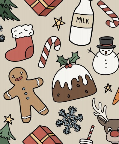 Weihnachtliche Magie auf Canvas - Baumwolle Rentier Lebkuchen Schneemann: Schöne Muster für Weihnachts-Kleidung und Dekorationen, ideal zum nähen.