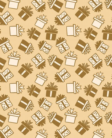 Muslin Christmas gift boxes on beige