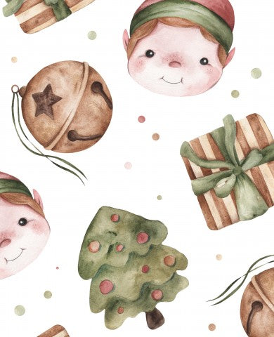  Mussola un elfo di Natale acquerello