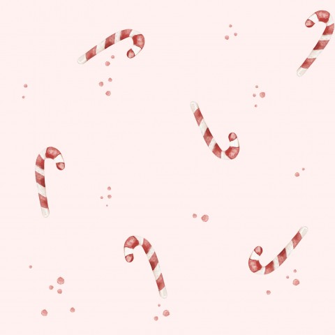 Wasserdichter Stoff Weihnachtssüßigkeiten 15x15cm rosa