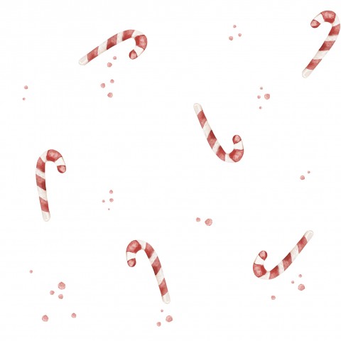 Rib Jersey candy canes on white background