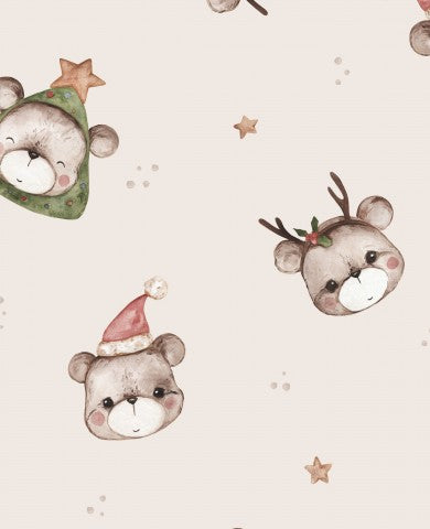 Muslin Christmas teddies 30 beige