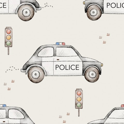 Jersey White Police Car