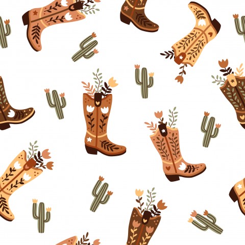  Stivali da cowboy in mussola e cactus