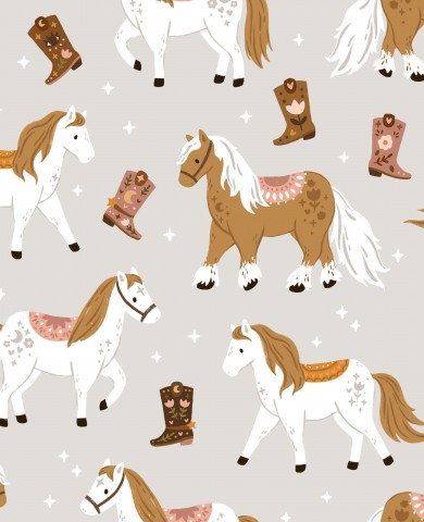 Jersey Western Horse Pony Grey