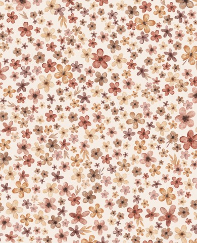  Tessuto impermeabile con motivo floreale su tessuto bianco