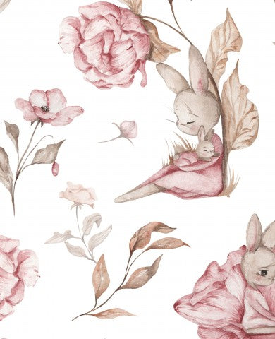 Lapins et fleurs en mousseline