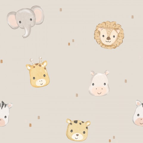  Animali della giungla di Panama su sfondo beige