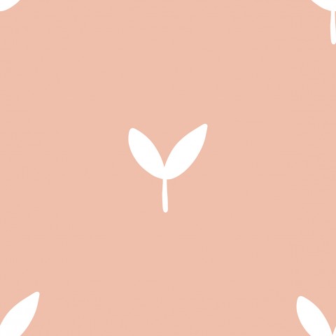 Wasserdichter Stoff wildflower collection Mini leaves peach