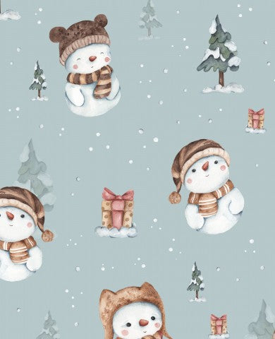 Jersey Winter Friends Snowman Aquamarine