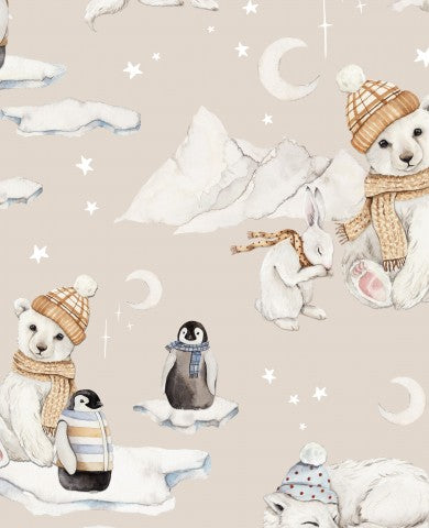 Jersey Winter Animals 1 beige