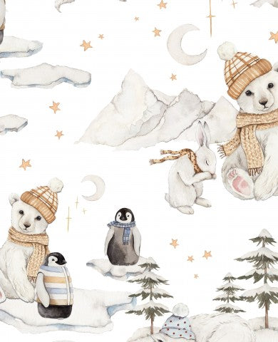 Jersey Winter Animals 2 white