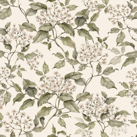 Jersey tiny flowers beige background
