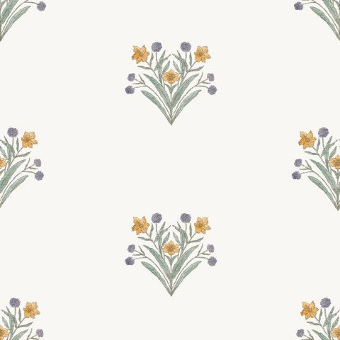 Waterproof fabric Yellow Purple Flower Cija