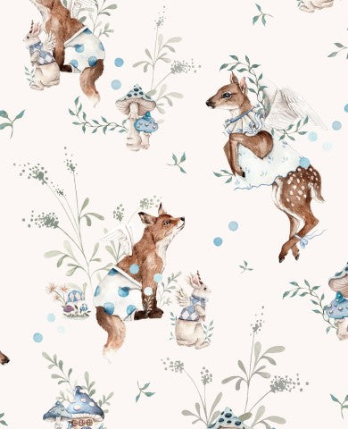  Animali e fiori in French Terry