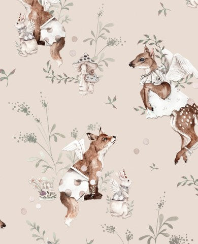 Jersey Magic Forest Sepia Beige
