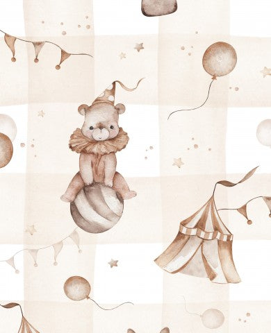Satin Baumwolle Teddybären und Luftballons