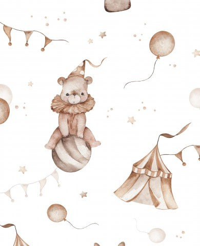 Satin Baumwolle Teddybären und Zirkuszelten