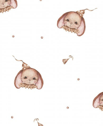  Motivo acquerello in cotone satinato con graziose orecchie da coniglio