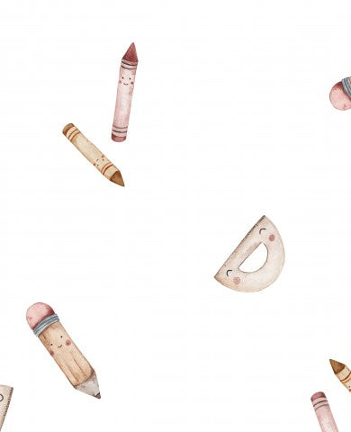 Crayons et gommes en coton satiné